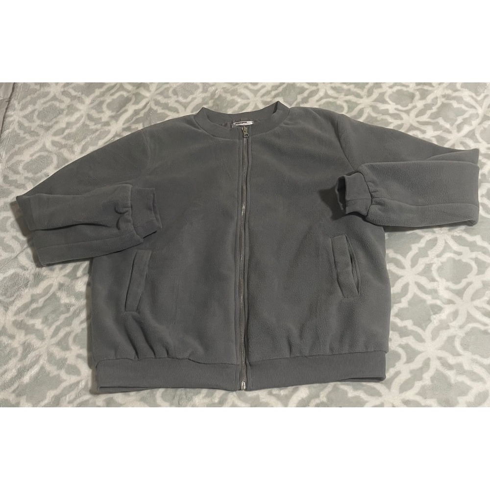 Zeagoo Gray Fleece Bomber Jacket Full Zip Pockets‎ Men's Size L